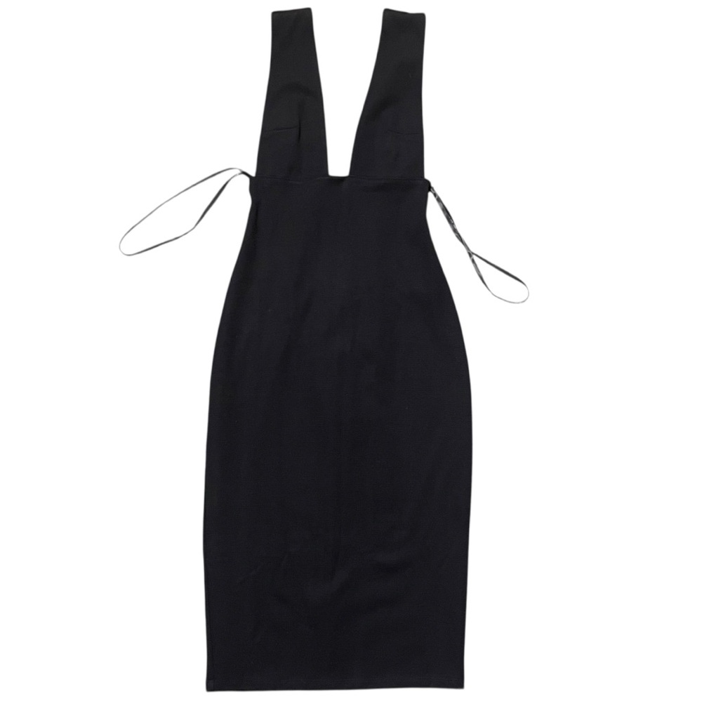 Fleur du Mal Black Mini Dress with Deep V Straps